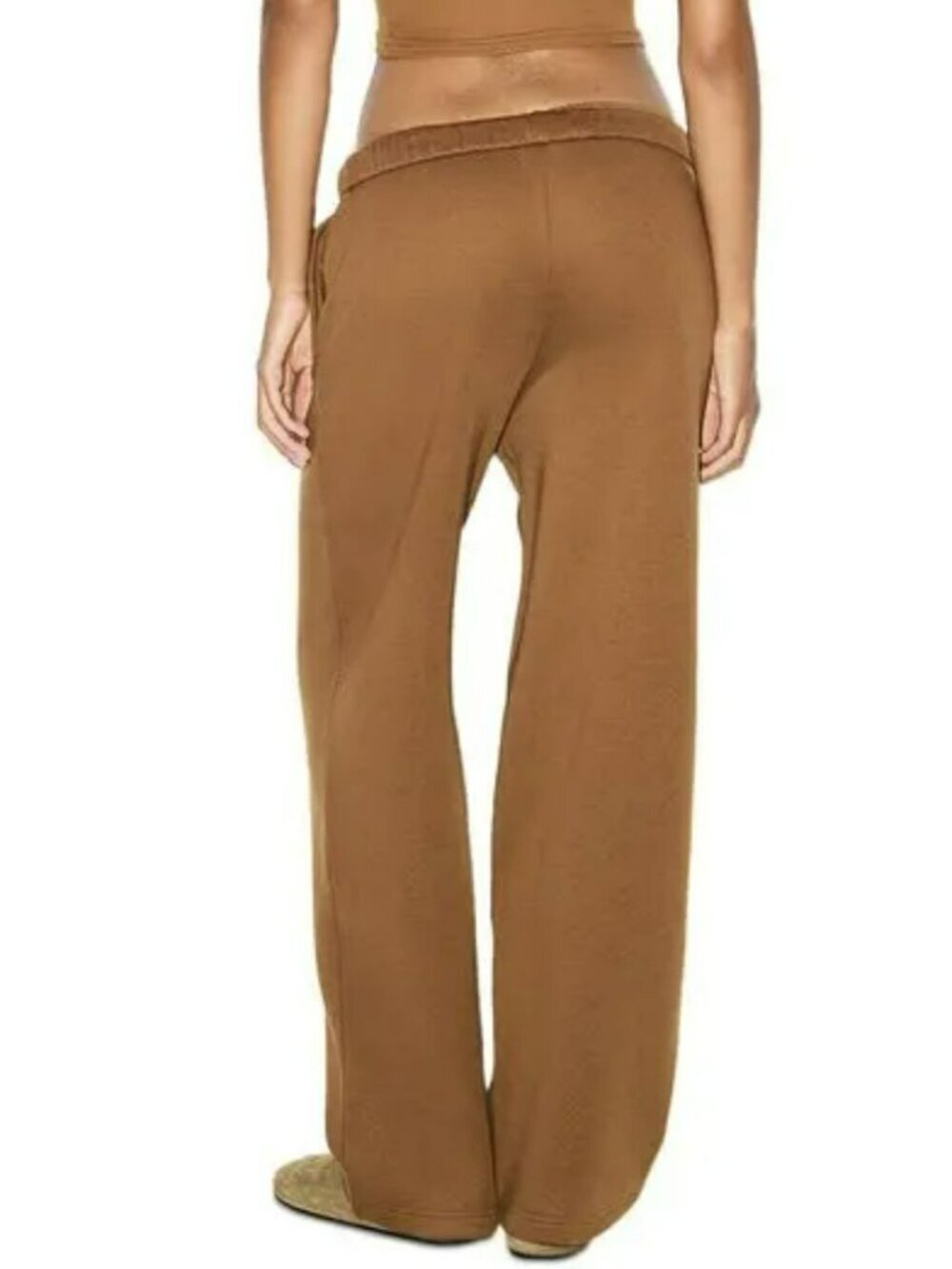New Skims Cotton Fleece Pull On Jogger Pants Bison Brown XS New - Picture 2 of 6